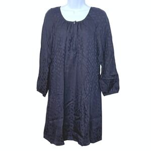 J Crew Navy Silk Shift Dress Size 8 Minimal Preppy Old Money Quiet Luxury 2010s